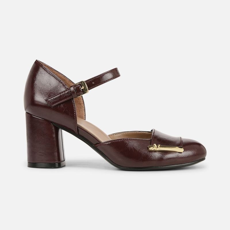 Naturalizer Women's Lavish Mary Jane Pump - Merlot Wine Faux Leather