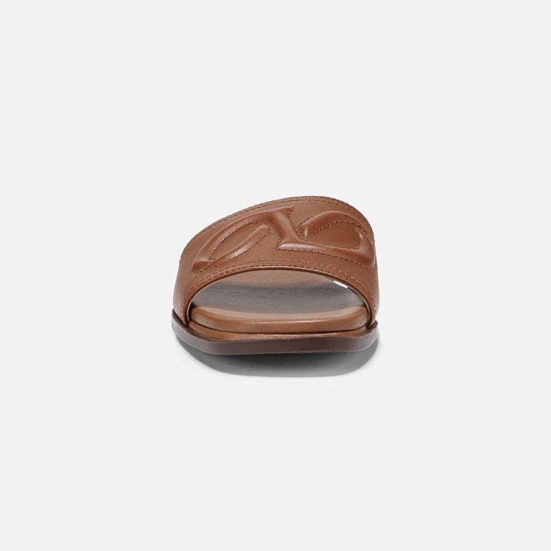 Naturalizer Women's Genevieve Slide Sandal - English Tea Brown Leather