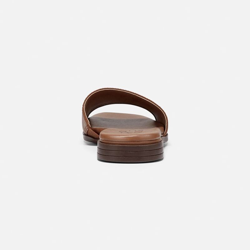 Naturalizer Women's Genevieve Slide Sandal - English Tea Brown Leather