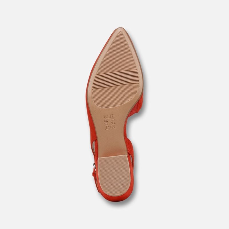 Naturalizer Women's Banks Pointed Toe Flat - Maserati Red Suede