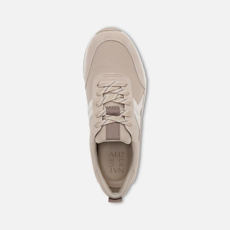 Naturalizer Women's Shay Jogger Lace Up Sneaker - Warm White / Porcelain Suede