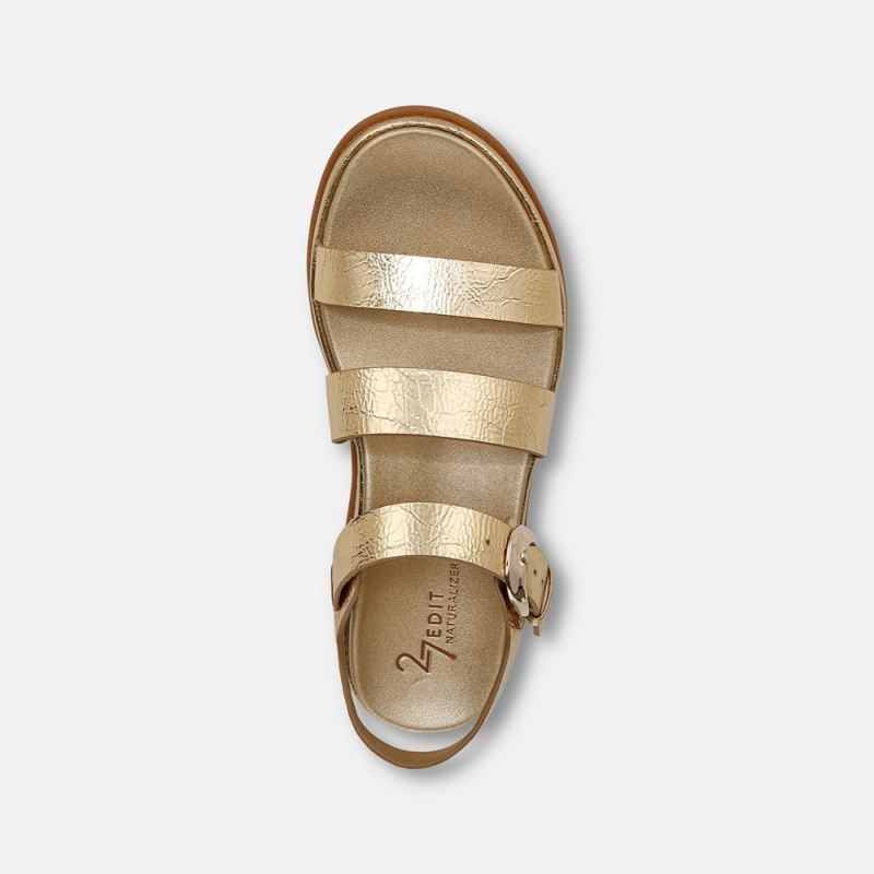 Naturalizer Women's 27 EDIT Zizi Sandal - Dark Gold Faux Leather