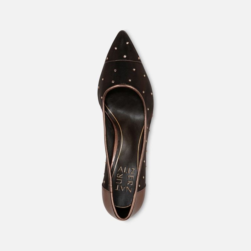 Naturalizer Women's Everly Pump - Chocolate Bar Faux Leather \u0026 Mesh