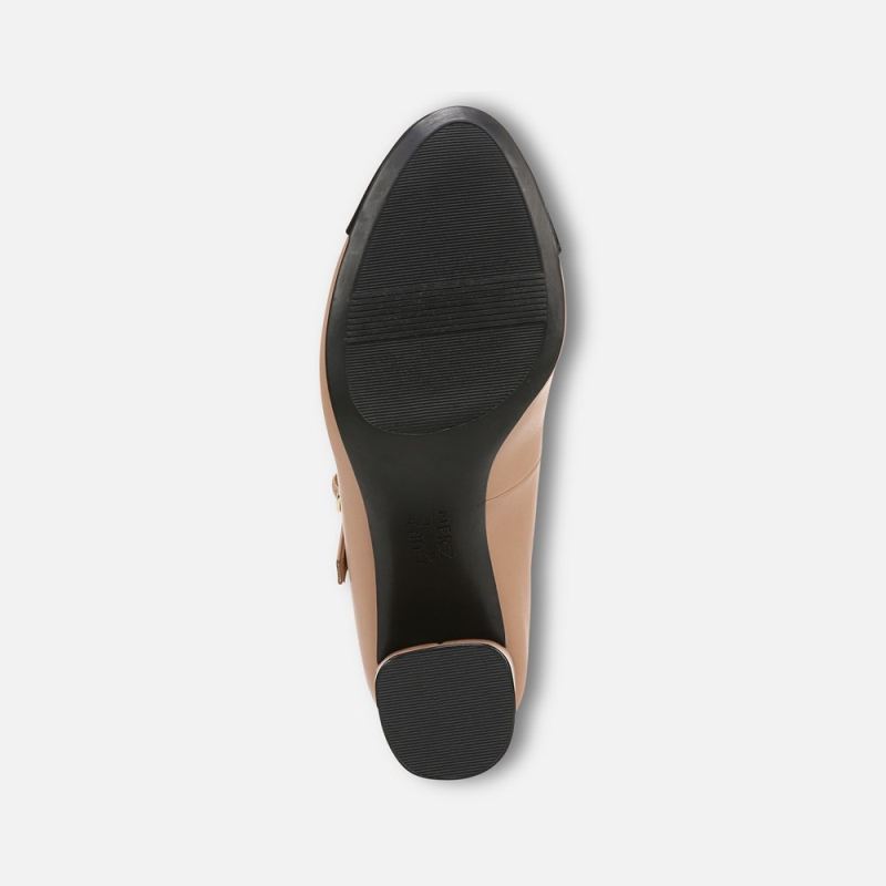 Naturalizer Women's Lovable Mary Jane - Taupe / Black Faux Leather