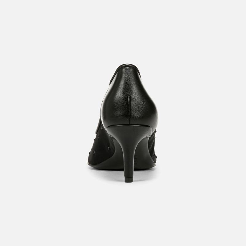 Naturalizer Women's Everly Pump - Black Faux Leather \u0026 Mesh
