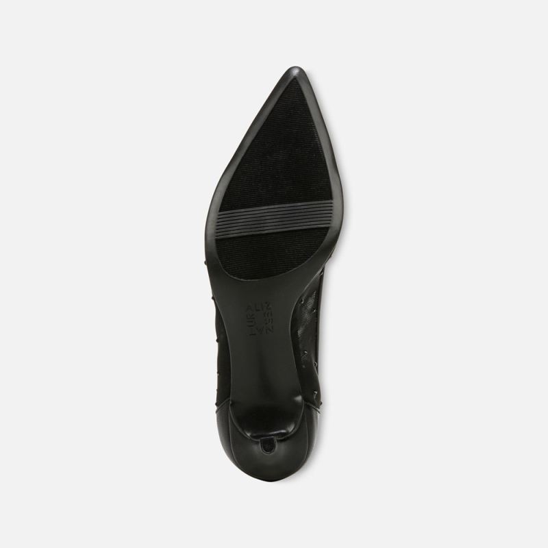 Naturalizer Women's Everly Pump - Black Faux Leather \u0026 Mesh
