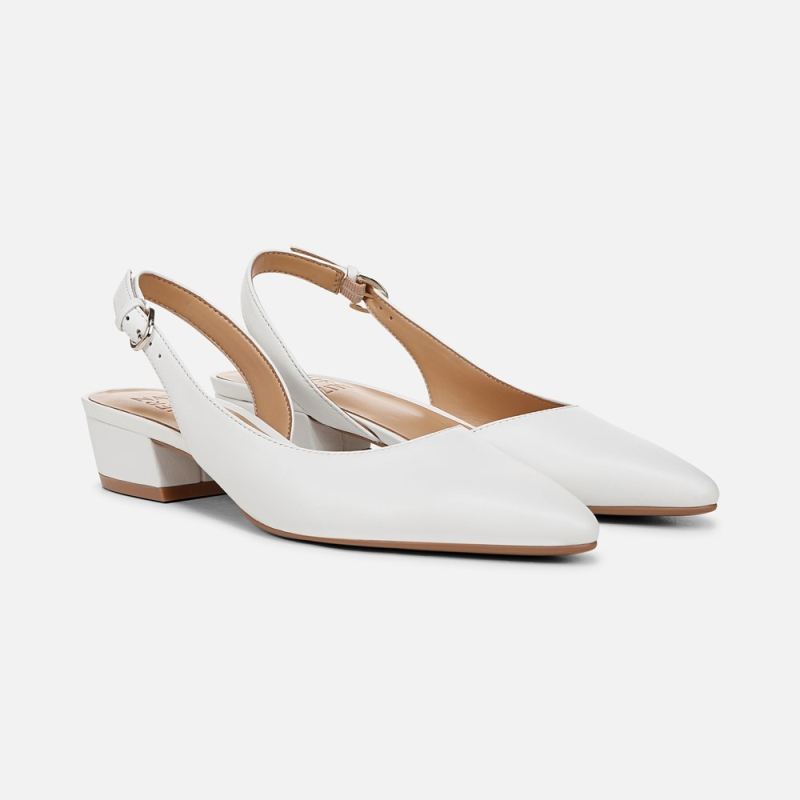 Naturalizer Women's Banks Pointed Toe Flat - White Leather