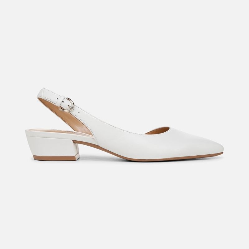 Naturalizer Women's Banks Pointed Toe Flat - White Leather