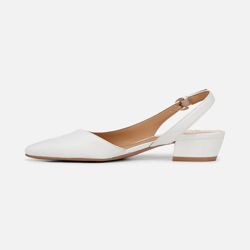 Naturalizer Women's Banks Pointed Toe Flat - White Leather