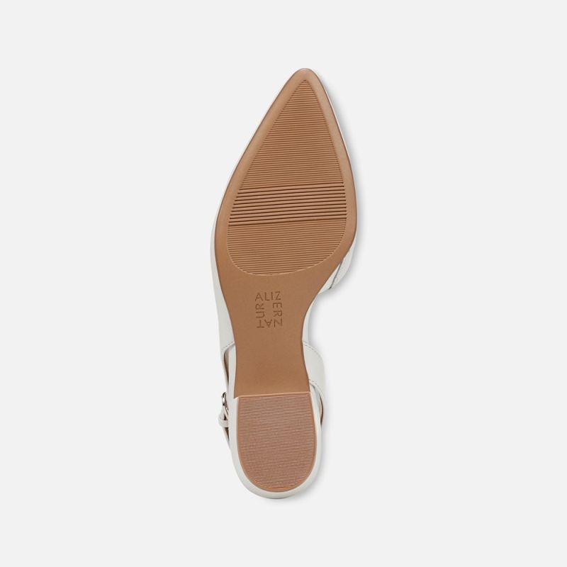 Naturalizer Women's Banks Pointed Toe Flat - White Leather