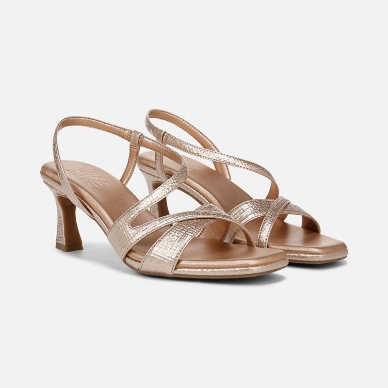Naturalizer Women's Kieran Strappy Dress Sandal - Rose Gold Faux Leather