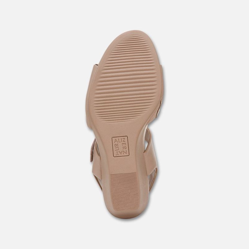 Naturalizer Women's Imani Wedge Sandal - Vintage Mauve Leather