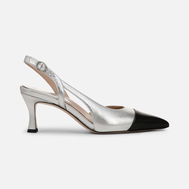 Naturalizer Women's 27 EDIT Ilyssa Slingback Pump - Silver Leather