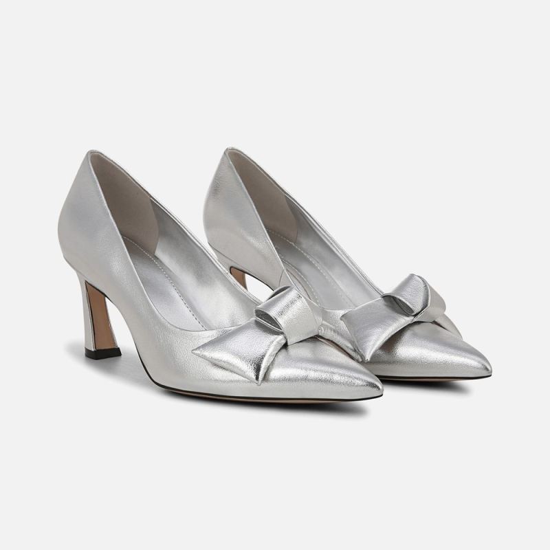Naturalizer Women's 27 EDIT Emery Bow Pump - Silver Leather