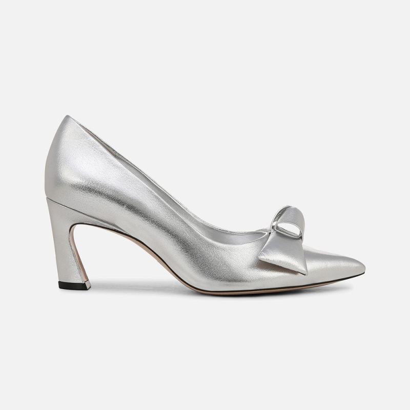Naturalizer Women's 27 EDIT Emery Bow Pump - Silver Leather