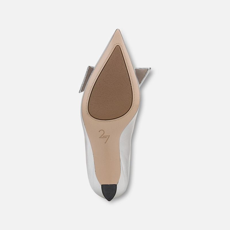 Naturalizer Women's 27 EDIT Emery Bow Pump - Silver Leather