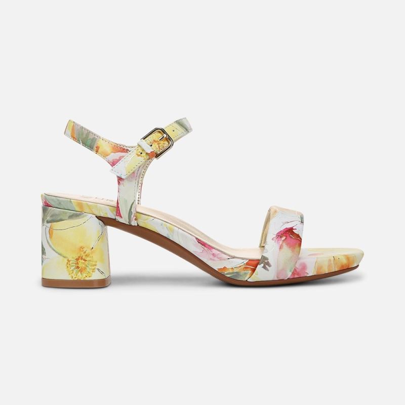 Naturalizer Women's Izzy Dress Sandal - Sunlight Yellow Floral Leather