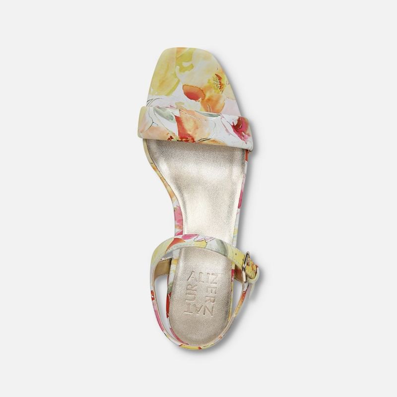 Naturalizer Women's Izzy Dress Sandal - Sunlight Yellow Floral Leather