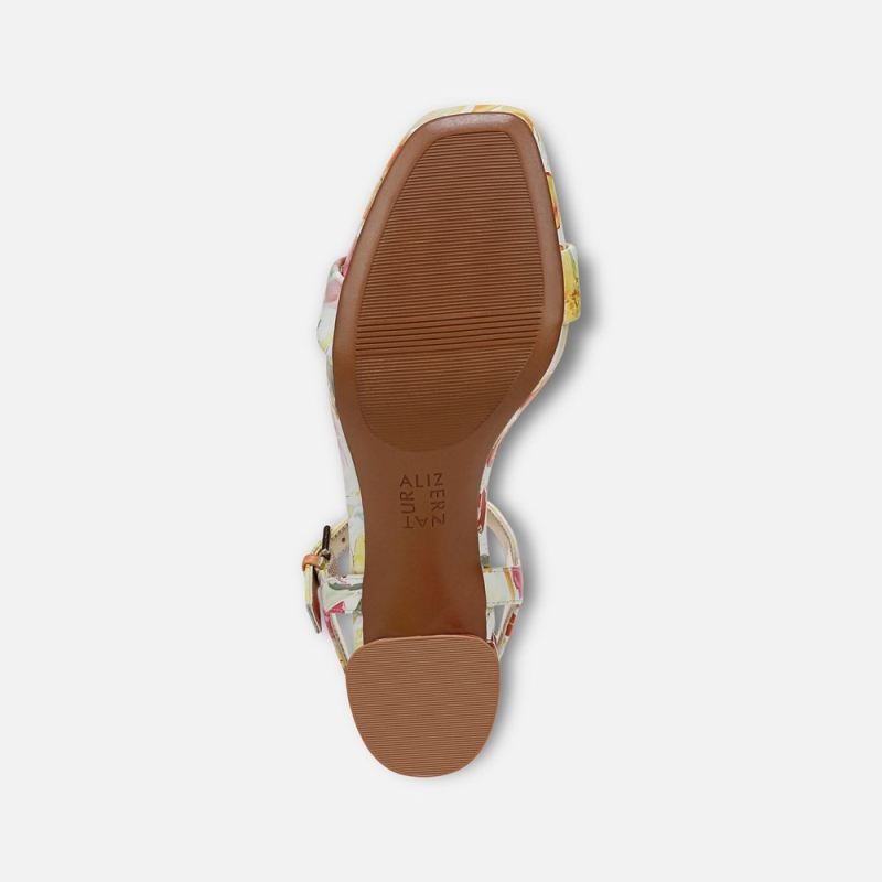 Naturalizer Women's Izzy Dress Sandal - Sunlight Yellow Floral Leather