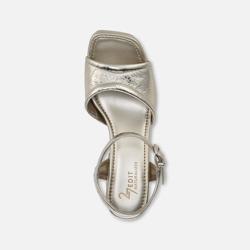 Naturalizer Women's 27 EDIT Paloma Platform Sandal - Champagne Leather