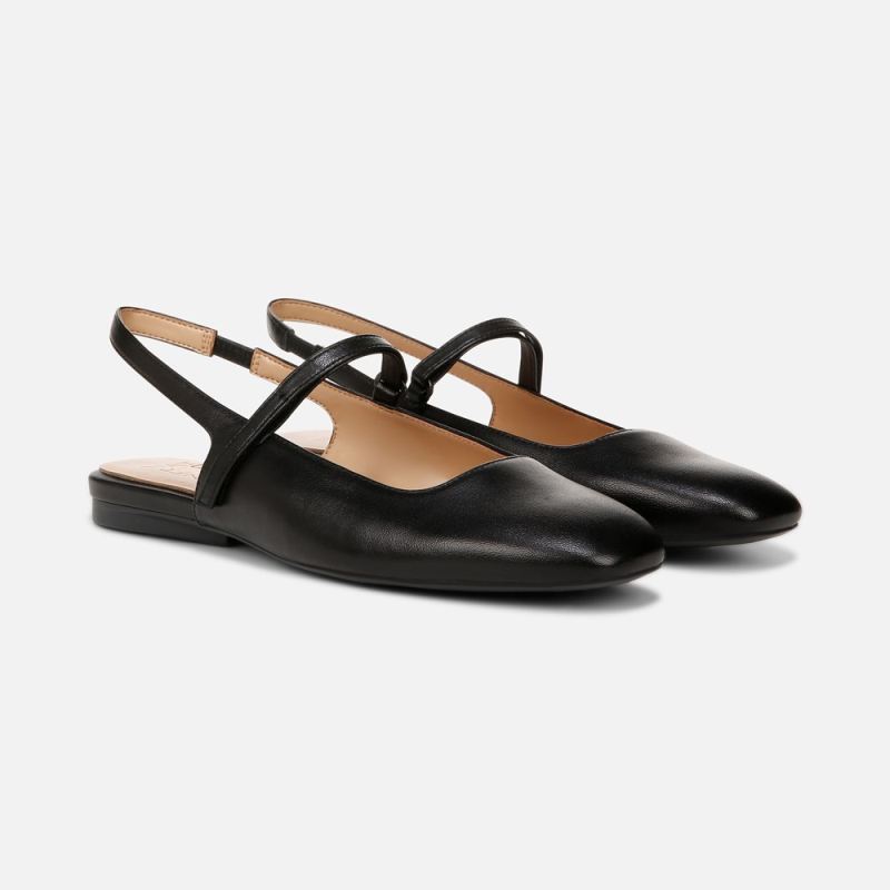 Naturalizer Women's Connie Mary Jane Slingback Flat - Black Leather