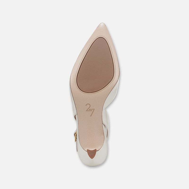 Naturalizer Women's 27 EDIT Felicia 4 Slingback Dress Shoe - Warm White Leather