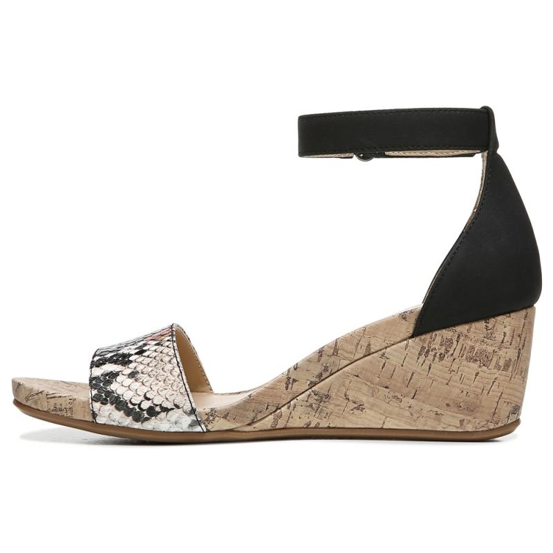 Naturalizer Women's Areda Wedge Sandal - Black Multi Desert Snake Synth