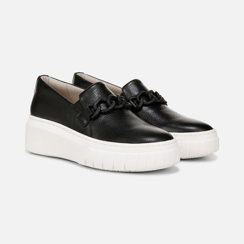 Naturalizer Women's Daphne Slip on Sneaker - Black Leather