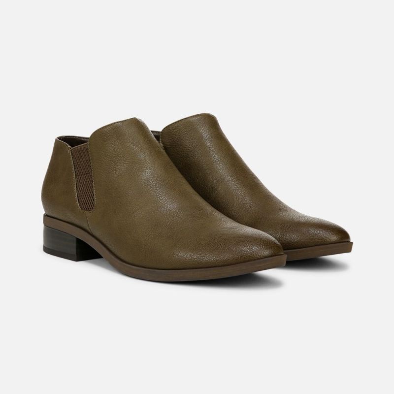 Naturalizer Women's SOUL Respect Ankle Bootie - Moss Green Faux Leather