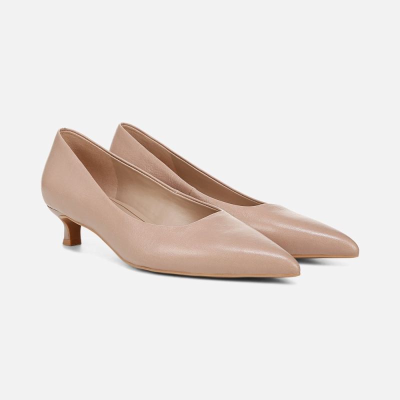 Naturalizer Women's Natalia Kitten Heel - Warm Taupe Tan Leather
