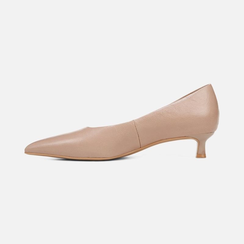Naturalizer Women's Natalia Kitten Heel - Warm Taupe Tan Leather
