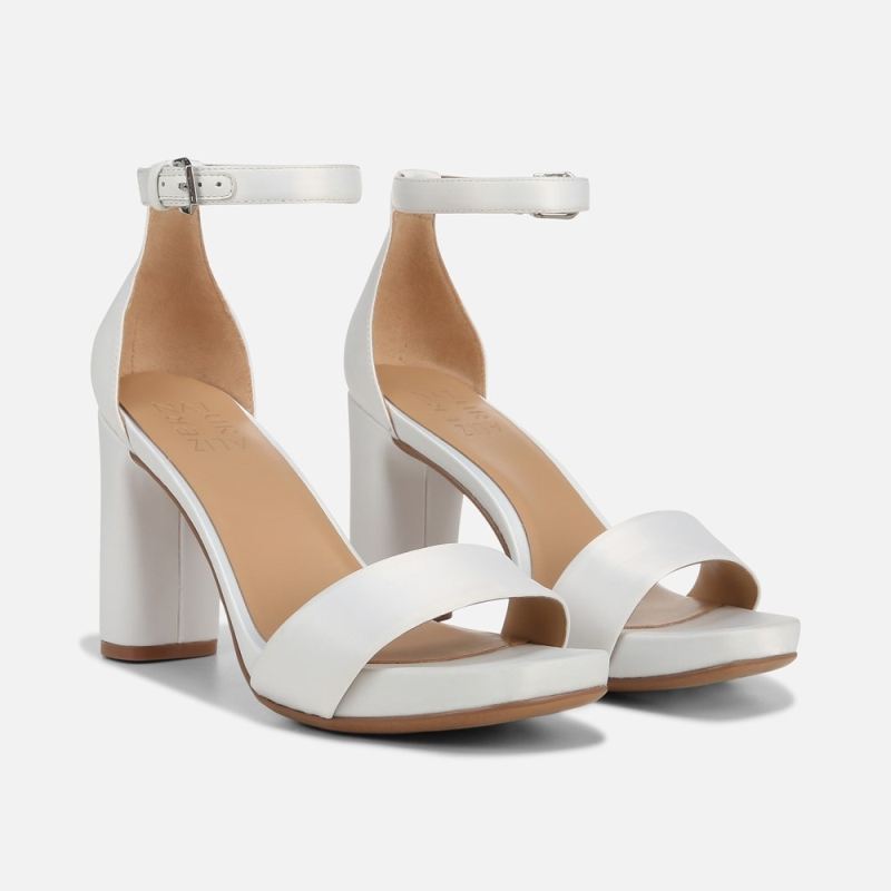 Naturalizer Women's Joy Dress Sandal - Pearl White Satin Fabric