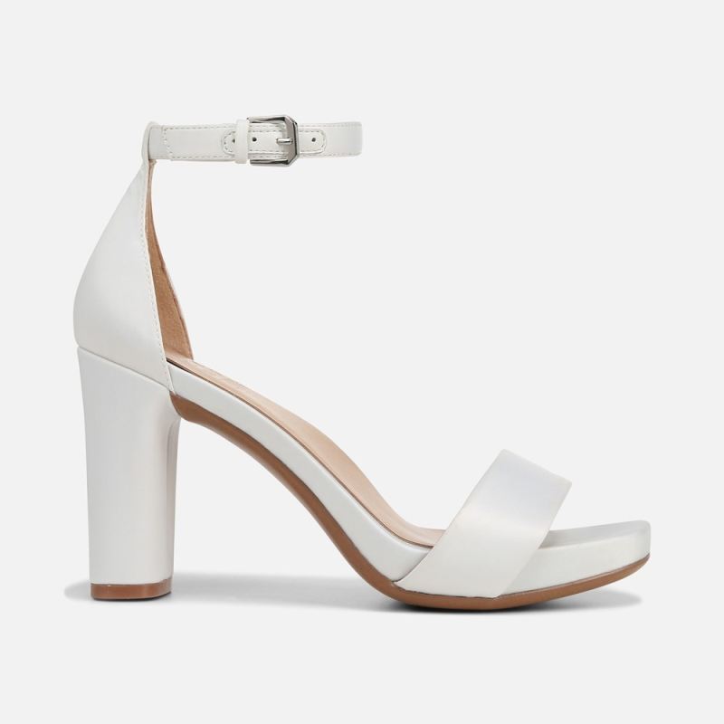 Naturalizer Women's Joy Dress Sandal - Pearl White Satin Fabric