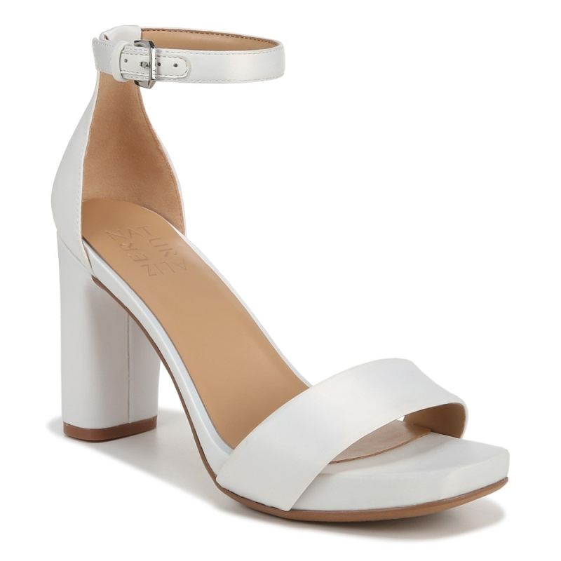 Naturalizer Women's Joy Dress Sandal - Pearl White Satin Fabric