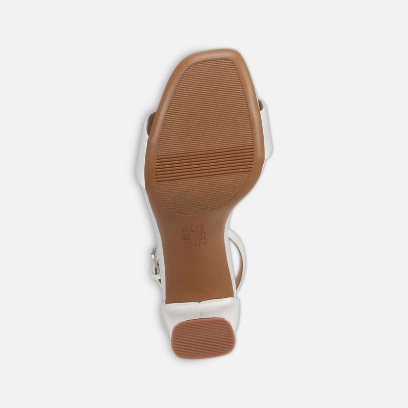 Naturalizer Women's Joy Dress Sandal - Pearl White Satin Fabric