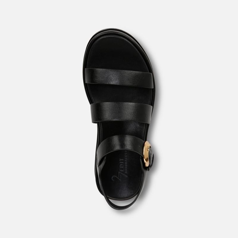Naturalizer Women's 27 EDIT Zizi Sandal - Black Faux Leather