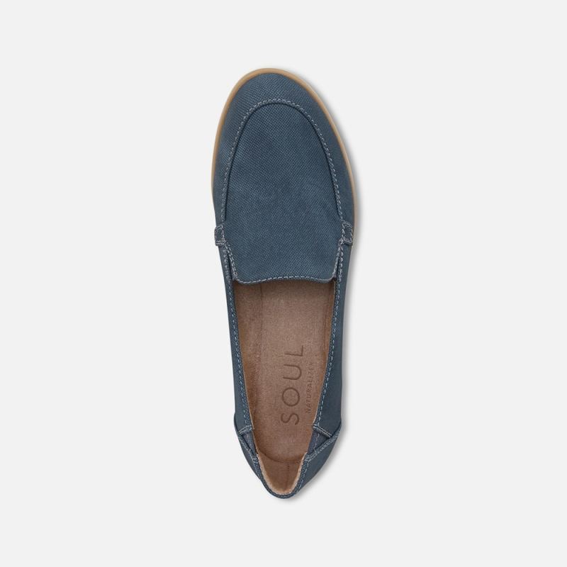 Naturalizer Women's SOUL Idea Moc Loafer - Indigo Faux Leather
