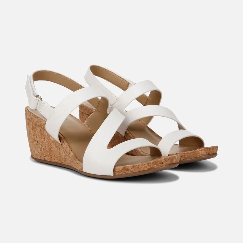 Naturalizer Women's Adria Wedge Sandal - White Faux Leather