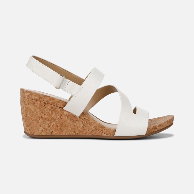 Naturalizer Women's Adria Wedge Sandal - White Faux Leather