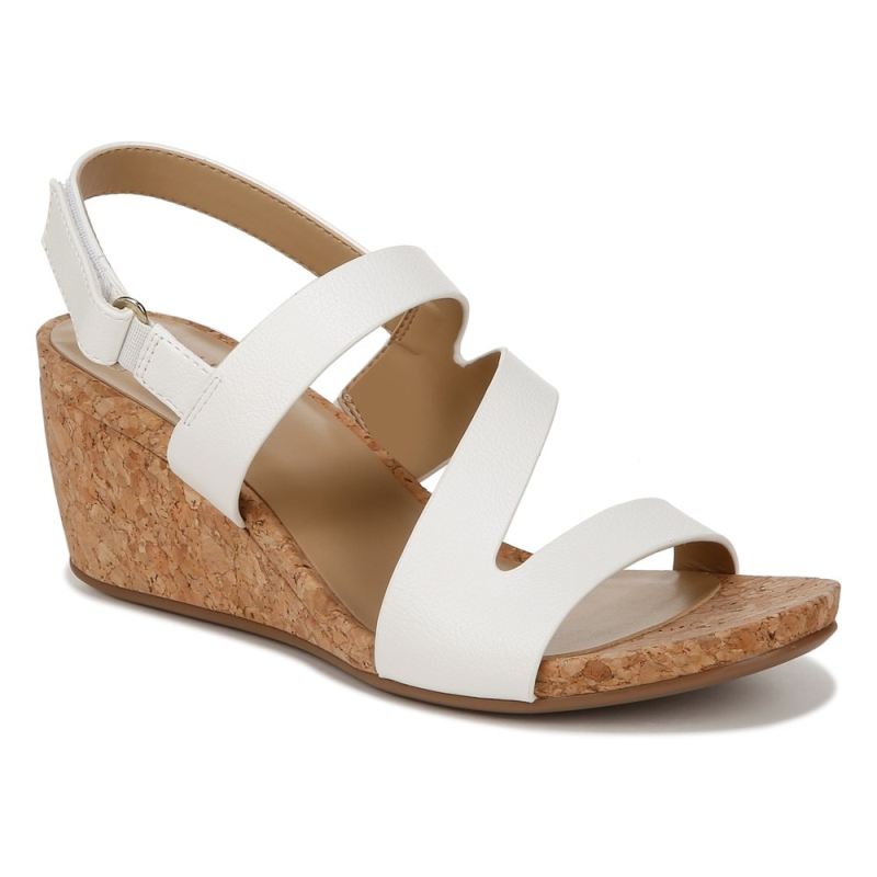Naturalizer Women's Adria Wedge Sandal - White Faux Leather