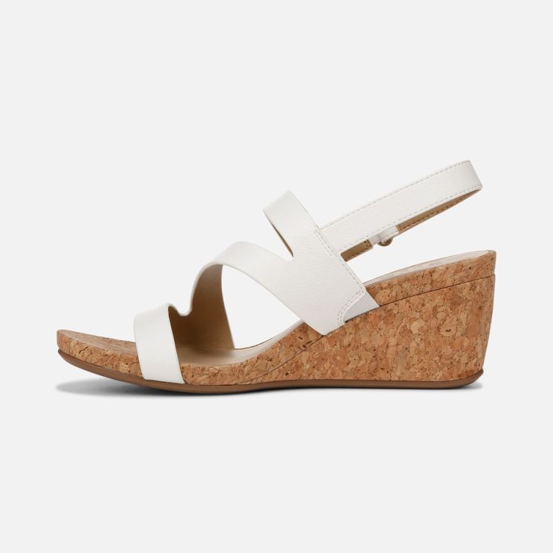 Naturalizer Women's Adria Wedge Sandal - White Faux Leather