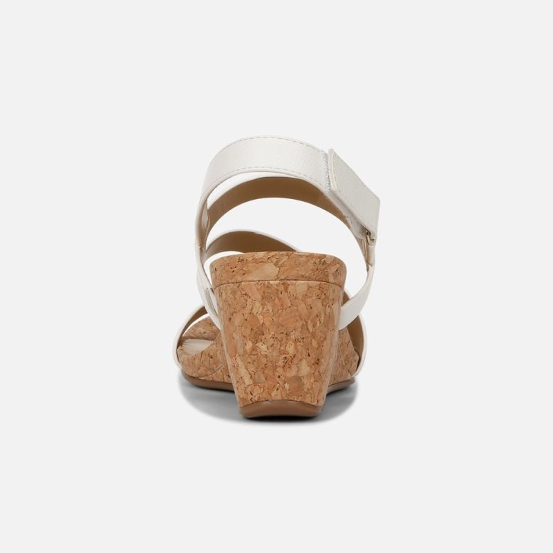 Naturalizer Women's Adria Wedge Sandal - White Faux Leather