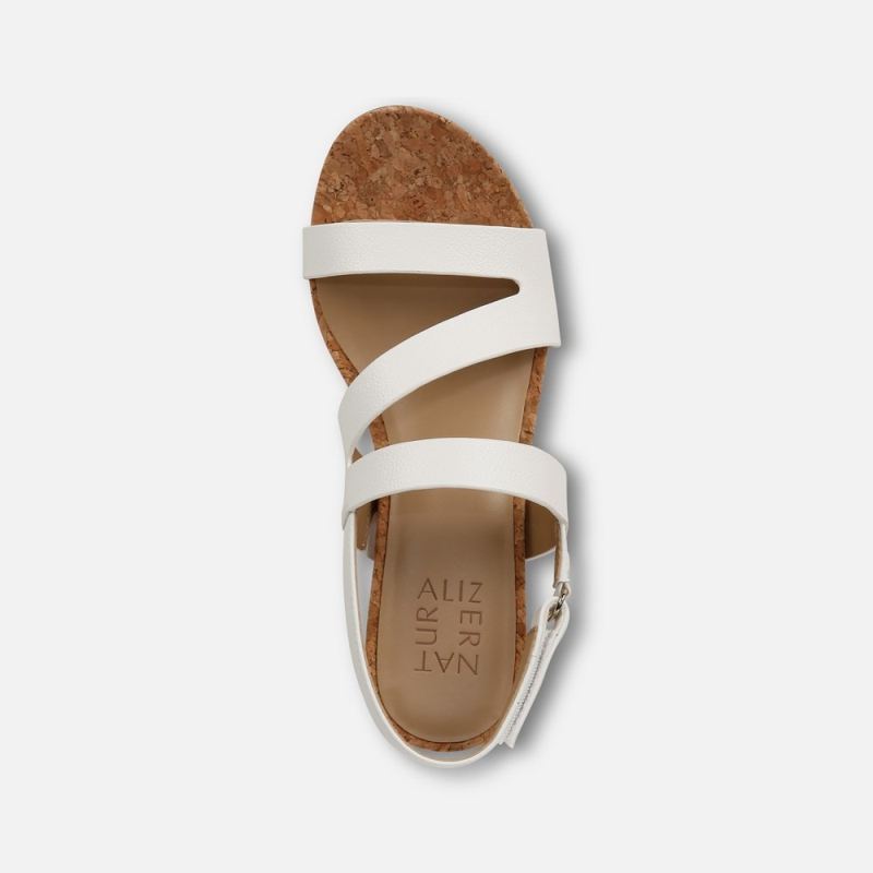 Naturalizer Women's Adria Wedge Sandal - White Faux Leather