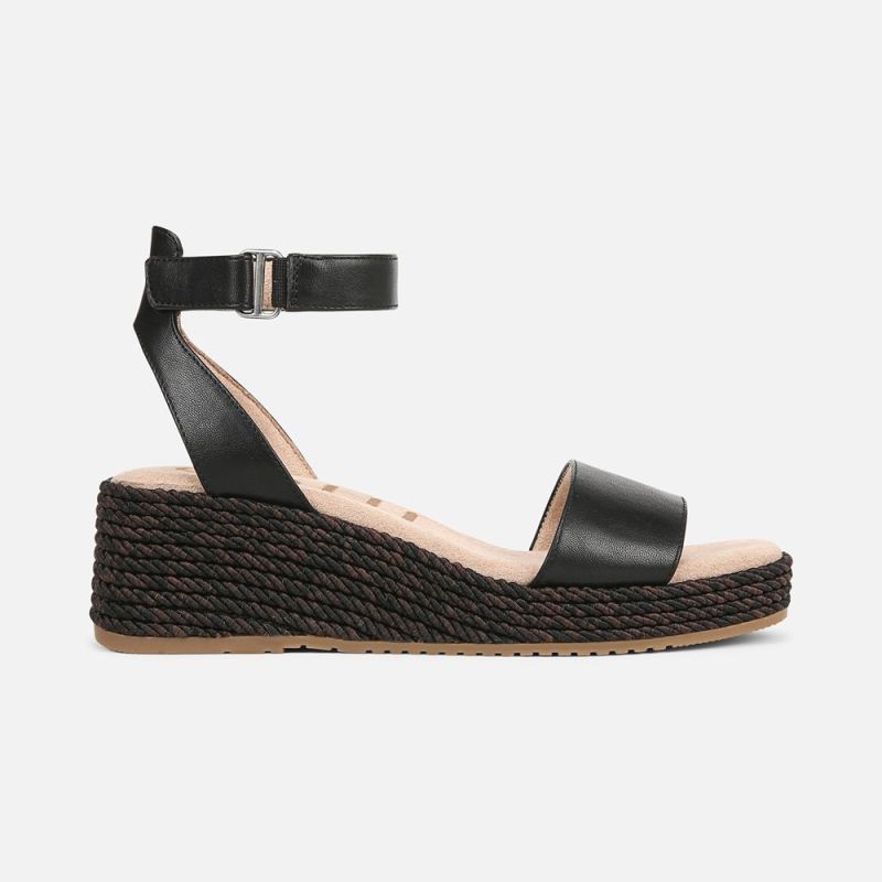 Naturalizer Women's SOUL Gloria Espadrille - Black Faux Leather