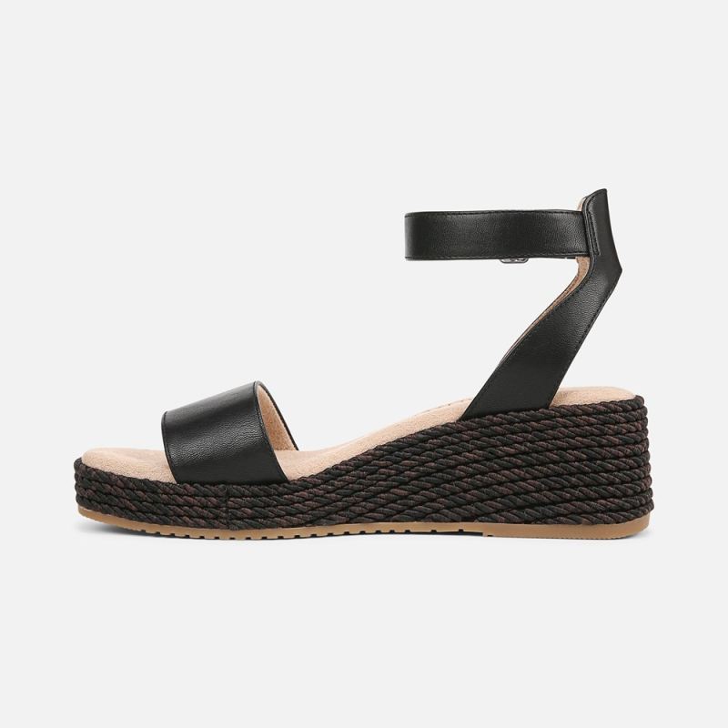 Naturalizer Women's SOUL Gloria Espadrille - Black Faux Leather