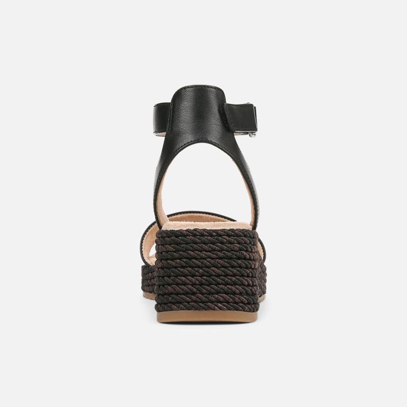Naturalizer Women's SOUL Gloria Espadrille - Black Faux Leather
