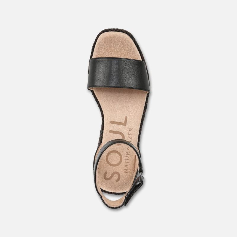 Naturalizer Women's SOUL Gloria Espadrille - Black Faux Leather