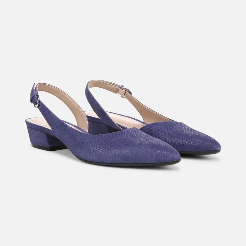 Naturalizer Women's Banks Pointed Toe Flat - Future Dusk Blue Suede