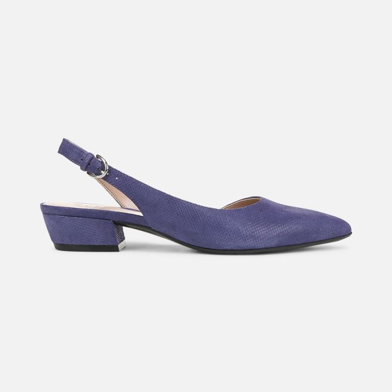 Naturalizer Women's Banks Pointed Toe Flat - Future Dusk Blue Suede