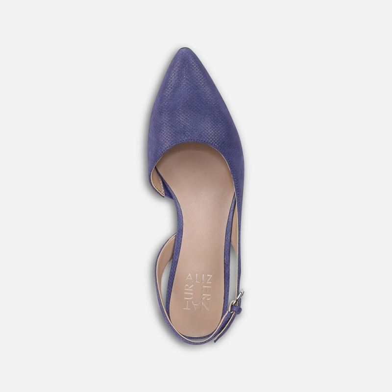 Naturalizer Women's Banks Pointed Toe Flat - Future Dusk Blue Suede